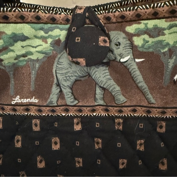 Larenda Quilted Safari Print Tote~ VTG - Picture 3 of 9